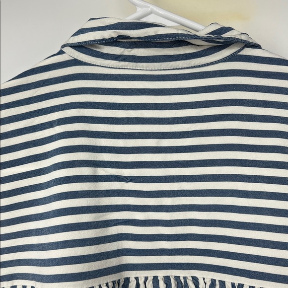 Madewell Blue White Striped Shirt women’s medium - Picture 7 of 7